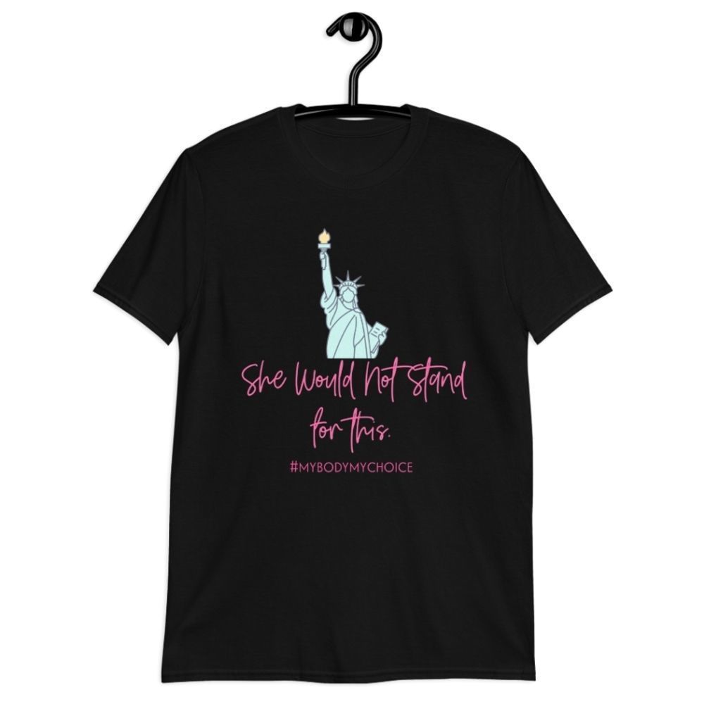 Black Super Soft Short Sleeve Oversized My Body My Choice Custom Printed Tee